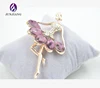 china wholesale brooch new style luxury silver metal diamond ballet dancer brooch magnet