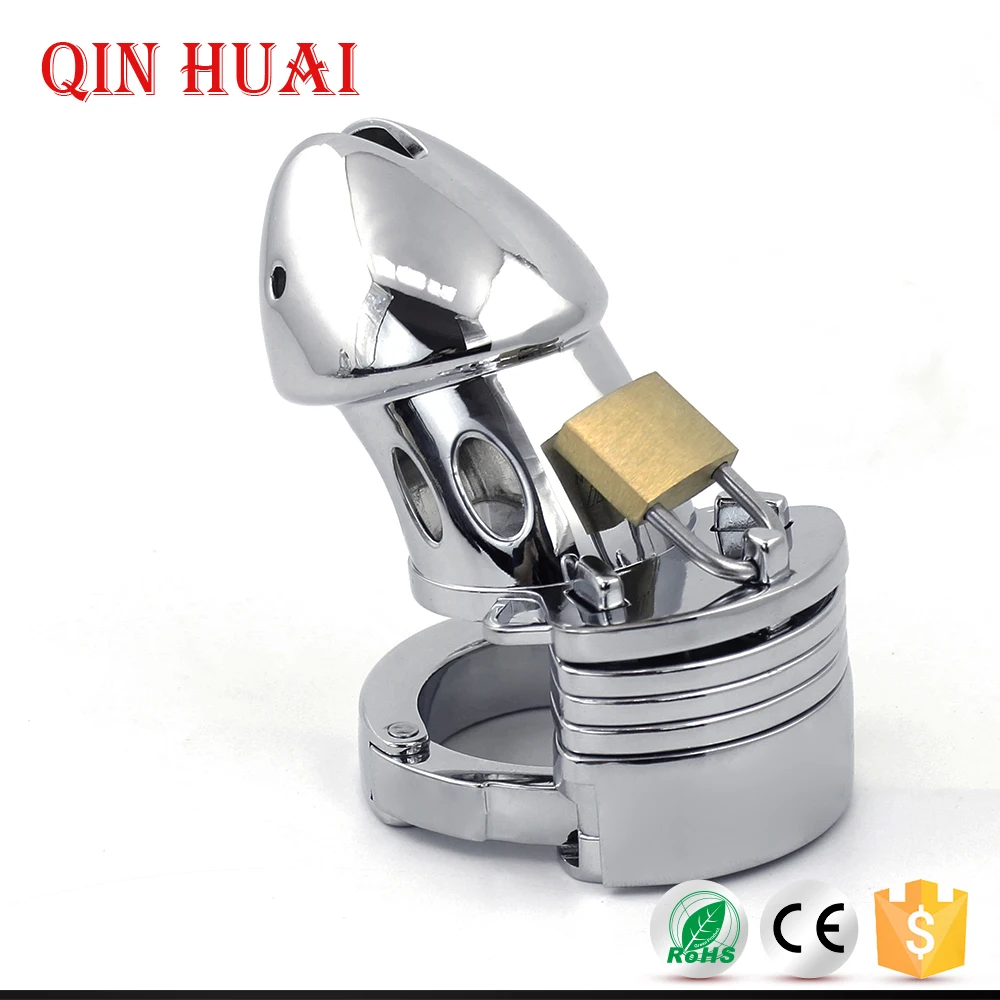 penis cock cage with lock and key, alloy chastity device for