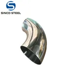 90 degree polished stainless steel ss304/304L 316L Butt-Weld sanitary Bend pipe fitting long Radius elbow