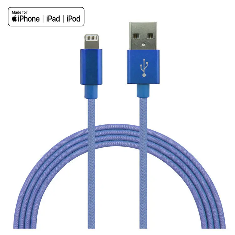 fabric nylon braided MFi certified c48 Lightn ning 8 pin cable with MFi license iphone5/6/7/7 plus - ANKUX.COM
