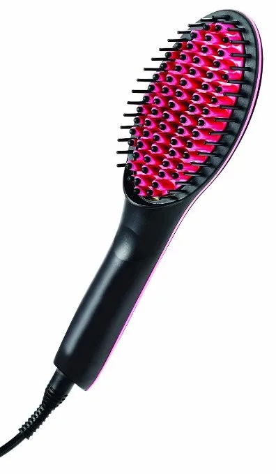 Factory price Zero damage Simply Straight Ceramic Brush Hair Straightener with brush