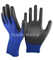 NMSAFETY white polyester PU protective work gloves