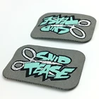 Cheap Fashion High Quality Custom Woven Silk Labels Woven Label Iron On Heat Cut Black Clothing Tag