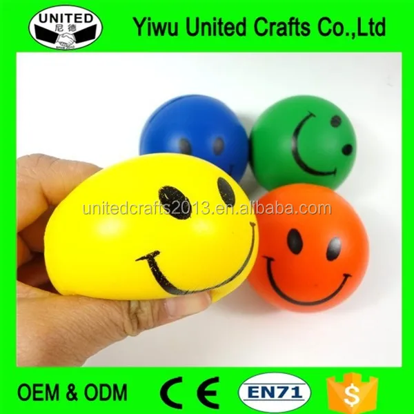 happy smile face stress ball/ foam ball for kids