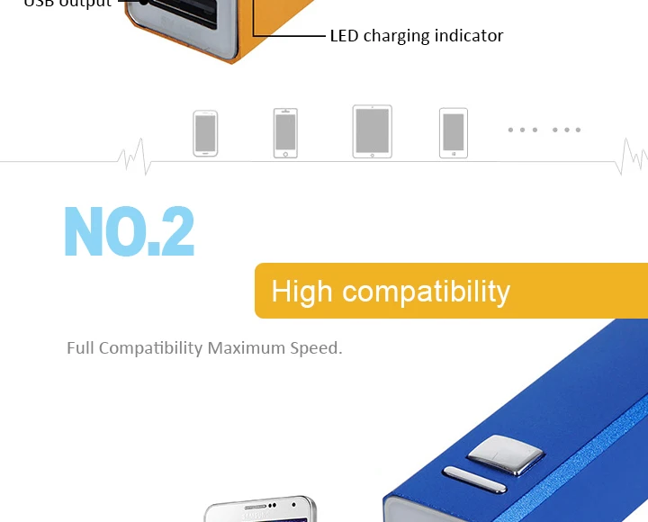 2600mAh Slim Mobile Universal External Portable Power Banks