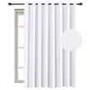 Pure White Extra Long and Wide Room Darkening Curtains Rich Textured Linen Patio Door Panel Home Fashion Window Panel Drapes