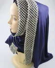 Wholesale Gravatas Islamic Beaded Lace Fashion Jersey cotton Hijab