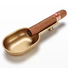 2019 Custom cheap metal Holder for single cigar pot shape Gold Cigar Ashtray