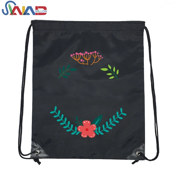 quality 210d polyester silk screen printing sport drawstring bag