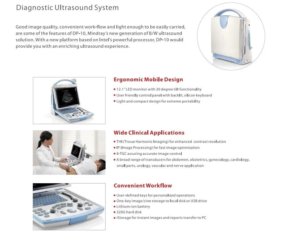 mindray dp 10 ultrasound scanner machine