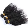 Hand tied weft hair extension virgin hair mongolian kinky curly hair bundles