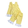 Wholesale Baby Clothes Yellow Check Top With Capris Sets Summer Girls Swing Outfits