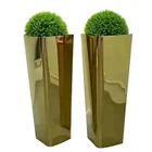 Mirror Handmade Modern Design Unique Shape Vase flower tall planter pot Gold pots