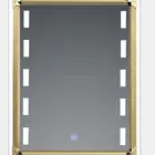 Golden color stainless framed LED touch switch mirror with customised sizes and various designs