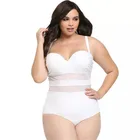 Adjustable shoulder strap waist lace bathing suits with fat women