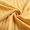 Yellow nap yarn-dyed rib stretch poly slub knit fabric for women t-shirt
