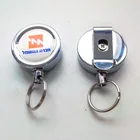40mm Heavy Duty Metal Retractable Badge Reel Yoyo Badge Holder with Customized Epoxy Sticker Logo