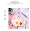 Custom Pink Rabbit Cartoon Ceramic Dinner Plate