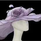 Women summer multi-layer philippine sinamay church hats with floral flower feather for ladies fashion dress
