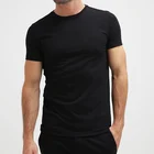 Mens Muscle Slim Fit Cotton Blank Gym T Shirt