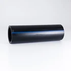 Chinese Factory Black with Bule Line Large Diameter 10 inch Plastic HDPE Flexible Waste Drain Pipe