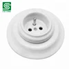 Porcelain 2P+E French Wall Socket 16A Flush Mounted Electrical Outlet