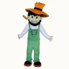bswm160 adult size cartoon orange hat farmer custom mascot costume