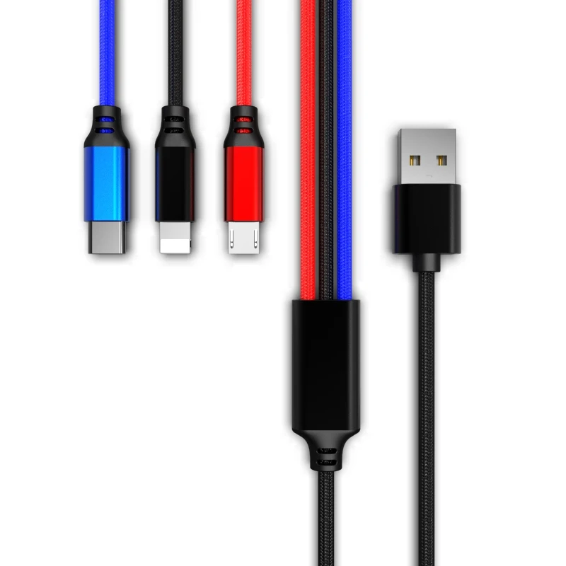 Millionwell hot sale 3 in 1 micro usb c charging cable usb c cable nylon - ANKUX.COM