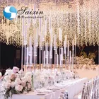 New wedding centerpiece tall candelabra crystal hurricane candle holders for table stand