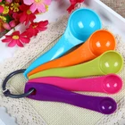 100% food grade 5-piece mixing color plastic measuring spoon/ scoop