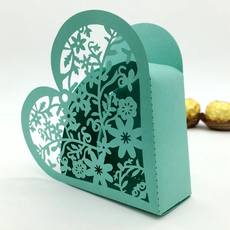 white elegant wedding favors christmas candy box with ribbon