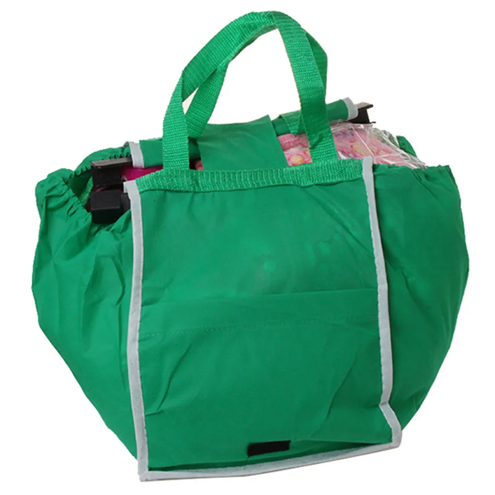 2PCS Fashion Zipper Non-Woven Fabric Picnic Bento handbag Storage bag Supermarket shopping cart bags