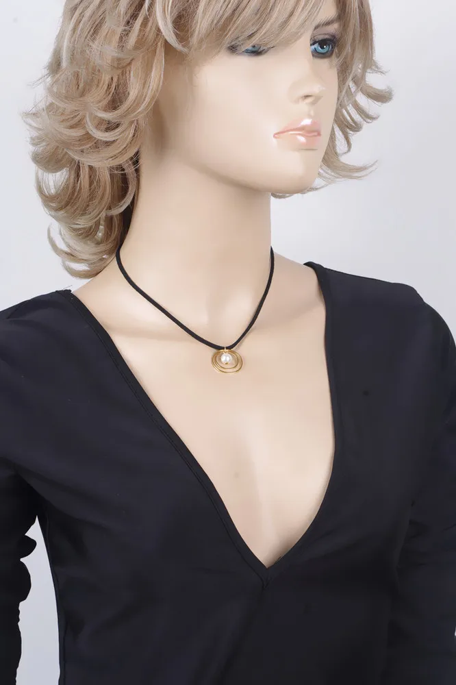 The new big European and American trade jewelry design fashion metal ring pearl collar necklace female Necklace