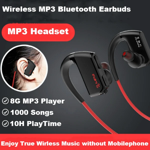 10 Hours v4.2 mp3 Player headphones waterproof sport neckband wireless sport bluetooth headset with microphone - ANKUX.COM