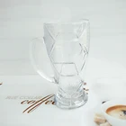 Sublimation 600ml Clear Fancy World cup Football encarved Beer Glass Mugs for drinking decal printing available China glassware