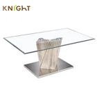 Hot selling indian style modern home used living room furniture centre glass metal mdf material coffee tea tables