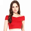 OEM Off shoulder ladies formal Sexy cross red crop tops for women