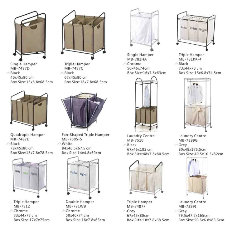 Double Bag Laundry Hamper Sorter Cart Buy Double Bag Laundry Hamper