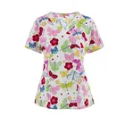 OEM short sleeve printed medical clinic scrubs for women nurse uniforme