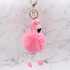 2019 popular DIY Pink Flamingo Keychain Bag Soft Stuffed Animal Plush Toy Keyring