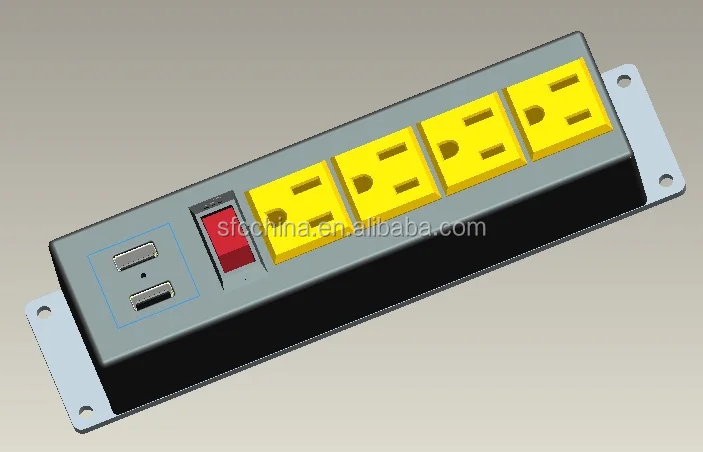 Standard Grounding Grounding and Residential / General-Purpose Application power strip 4 outlet for USA type