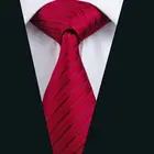 A357 High Quality Best Silk Neckties Custom Woven Private Label Tie Red Stripes Neck Ties Handkerchiefs Cufflinks Set