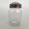 16oz 32oz 64oz EMPTY square glass mason jar with sprouting stainless steel wire mesh lid round shaped mason sprouting jars