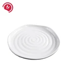 Custom white plastic melamine dishes round plate wholesale dinner plates with print