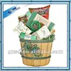 Mini wooden chips green candy gift baskets for gift