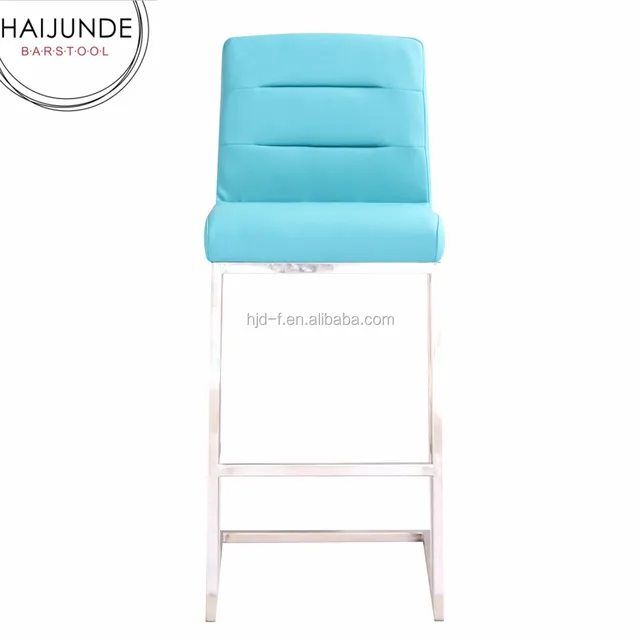 teal color breakfast bar chair/stool high back stainless steel finished fix height