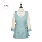 apron design 2pcs Women's scrub uniform for hotel airport housekeeping uniform