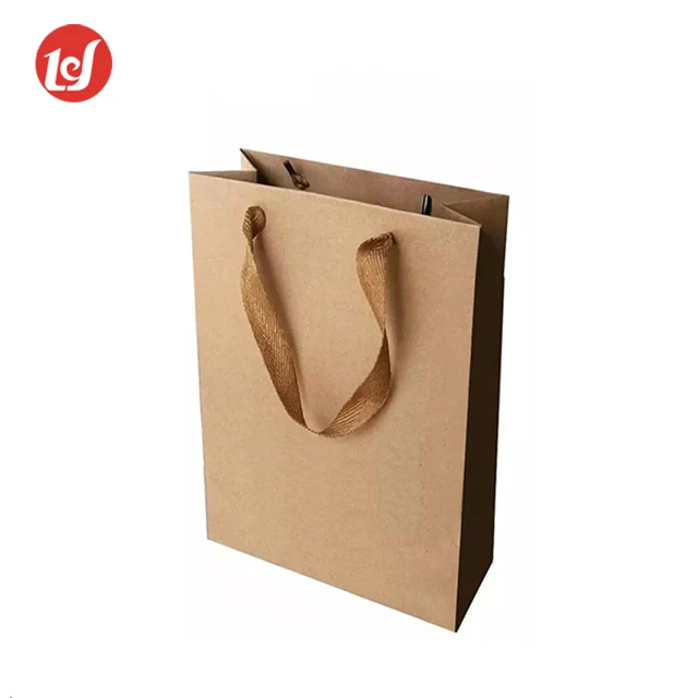 normal kraft long handle gift eco food packaging bags paper for
