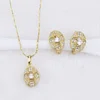 fashion copper alloy pendant necklace stud earring jewelry set
