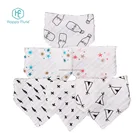 happy flute cotton fabric print burp cloth high absorbency baby bib muslin bandana